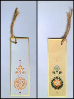 نشانگر کتاب کاغذی طرح گل شاه عباسی