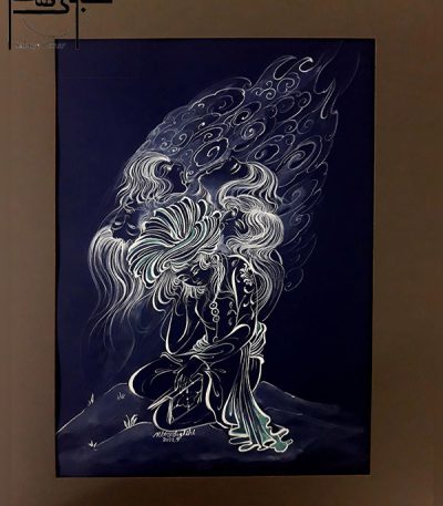 تابلو نقاشی نگارگری طرح در فغان و در غوغا