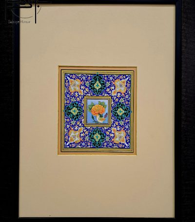 تابلو نقاشی تذهیب طرح گل