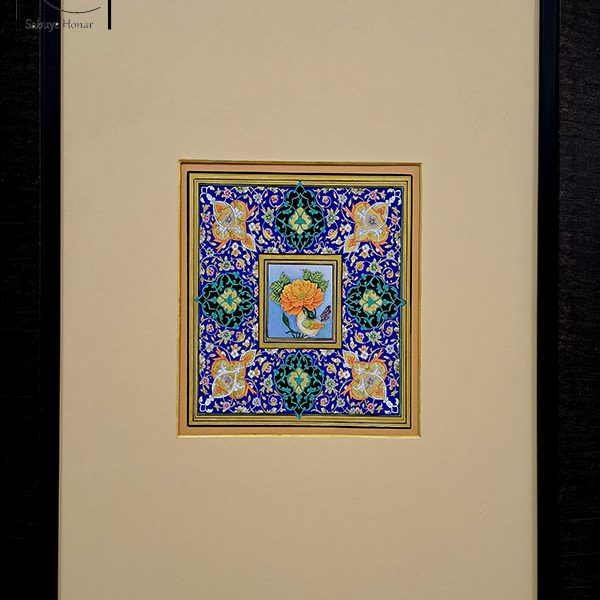 تابلو نقاشی تذهیب طرح گل