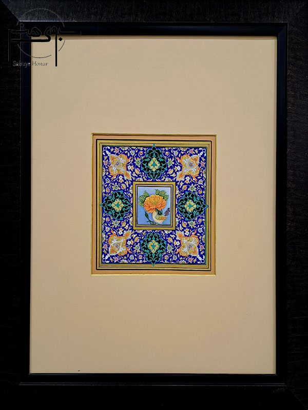 تابلو نقاشی تذهیب طرح گل