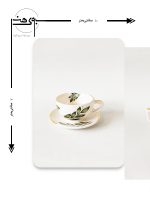 ابعاد فنجان نعلبکی سرامیکی طرح برگ