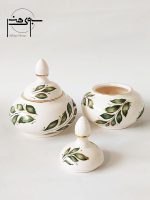 قندان سرامیکی طرح برگ مدرن و شیک