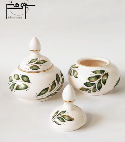 قندان سرامیکی طرح برگ مدرن و شیک