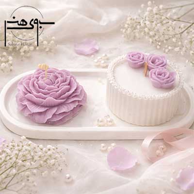 ست شمع سینی و گلدون