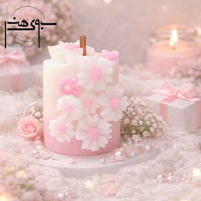 شمع دست ساز گل گلی
