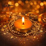 شمع وارمر بسته ۱۰ عددی رنگ نارنجی دست-ساز