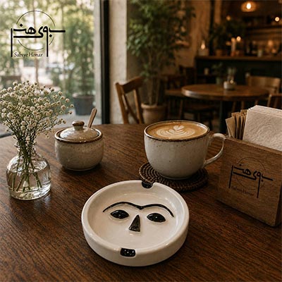 زیر سیگاری سرامیکی دست ساز لعاب دار