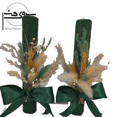 شمع موم عسلی استوانه