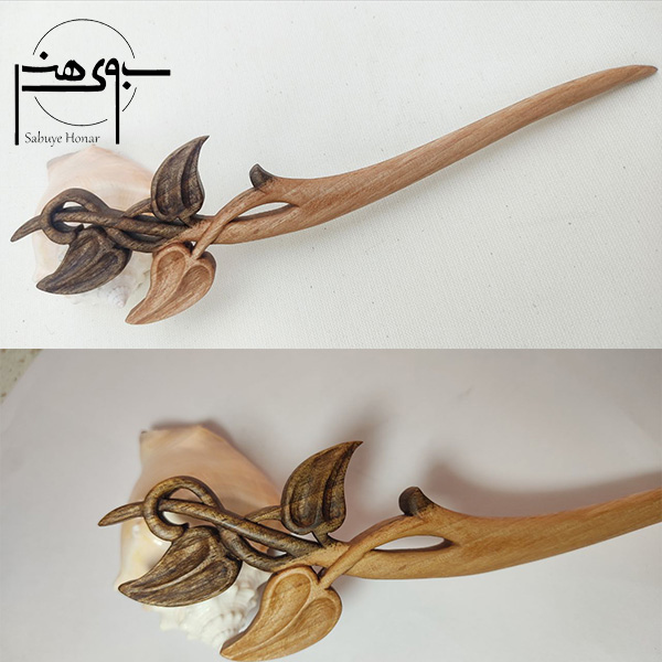 کانزاشی چوبی مو طرح پیچک