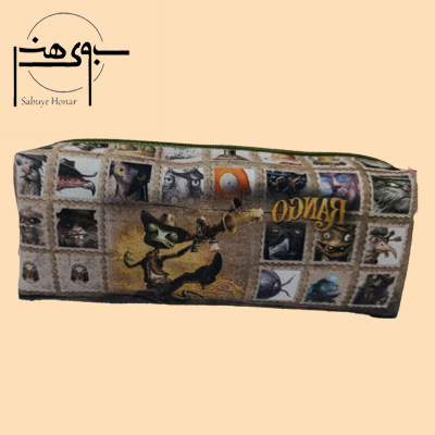 جامدادی تک زیپ پارچه ای مخمل بزرگ