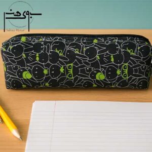 جامدادی تک زیپ پارچه ای مخمل بزرگ طرح خرگوش