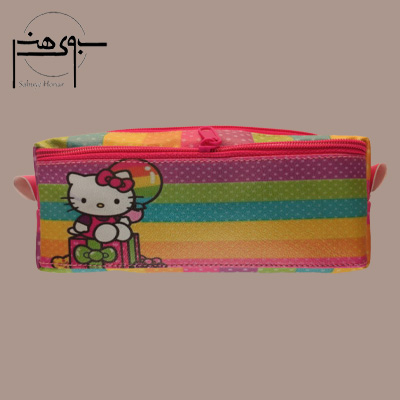 جامدادی سه زیپ چرمی طرح هلو کیتی