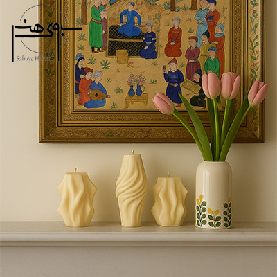 شمع لاکچری ست سه عددی گیسو و پیچ کد SH031