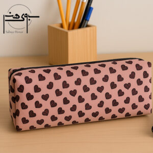 جامدادی بزرگ پارچه ای مخمل طرح قلب