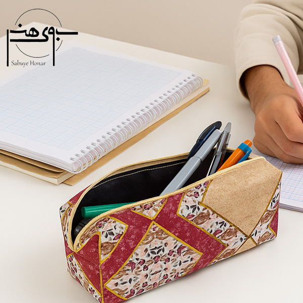جامدادی مخملی پارچه ای طرح لوزی
