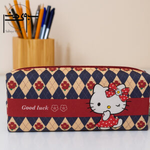 جامدادی بزرگ مخمل پارچه ای طرح کیتی