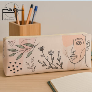 جامدادی مخملی بزرگ پارچه ای طرح صورت