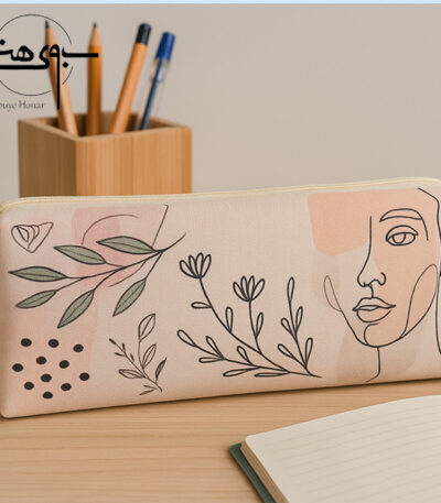 جامدادی مخملی بزرگ پارچه ای طرح صورت