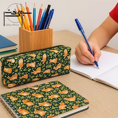 جامدادی پارچه ای تک زیپ طرح خرگوش