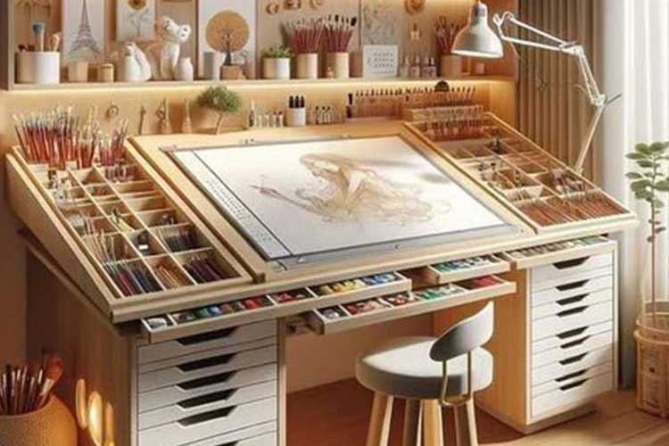 یک میزکار مناسب و نورپردازی کافی، تفاوت زیادی در کیفیت و دقت نگارگری ایجاد می‌کند.
