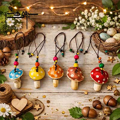 آویز سرامیکی دست ساز قارچ