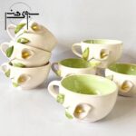 فنجان سرامیکی طرح گل شیپوری