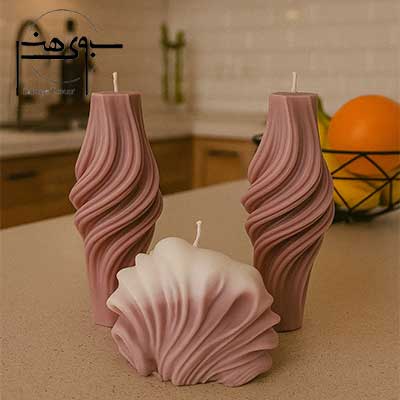 ست شمع دست ساز سه تکه دکوری