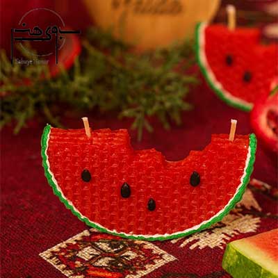 شمع یلدایی هندوانه دست ساز