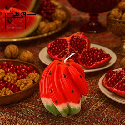 شمع یلدایی هندوانه دست ساز