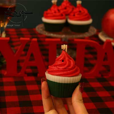 شمع یلدایی کاپ کیک هندوانه